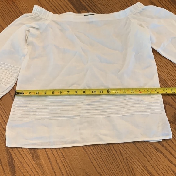 Ann Taylor 💯 linen white top. Wild West Whites. Summer linen size XSP. Petites - Picture 7 of 11
